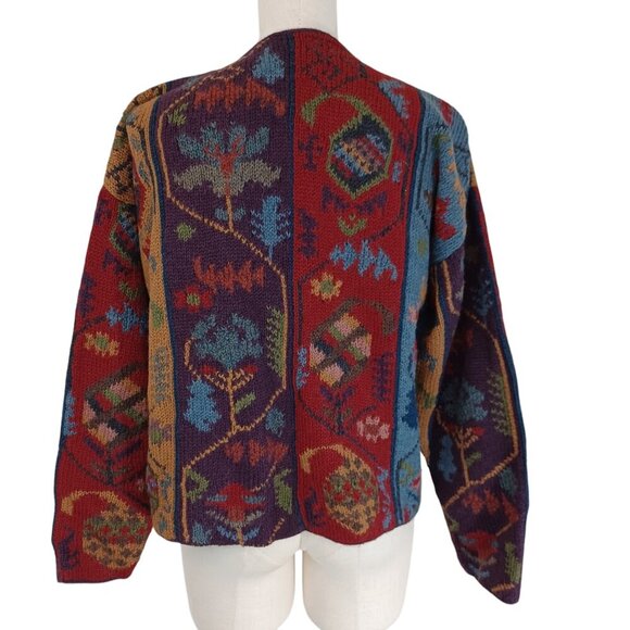 Peruvian Connection Cardigan Sweater 100% Alpaca Button Front Womens Large - Picture 12 of 13